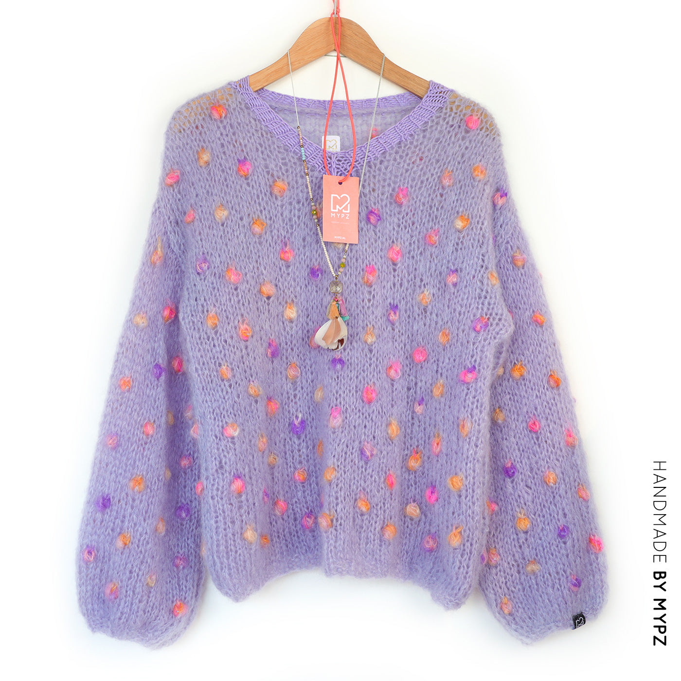 MYPZ Light Mohair v-neck Pullover Lavender