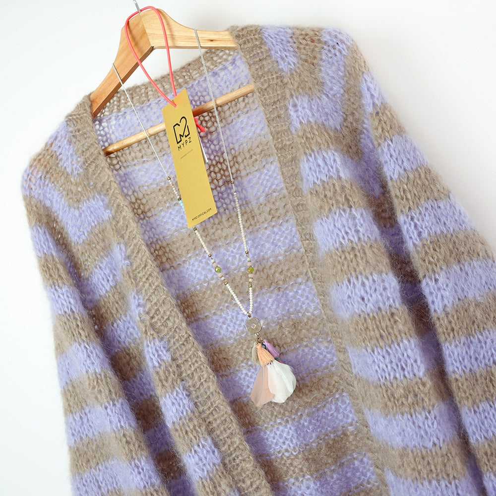 Knit pattern – MYPZ top-down cardigan Lilac Haze No.9 (ENG-NL-DE)