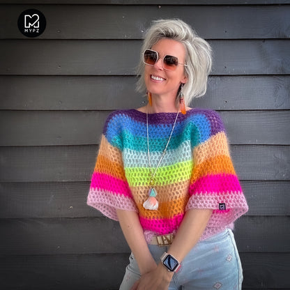 Light Mohair top Rainbow
