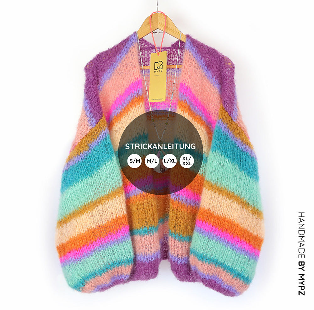 Knitting pattern – MYPZ Basic Light Mohair Cardigan Crystal No10 (ENG-NL-DE)