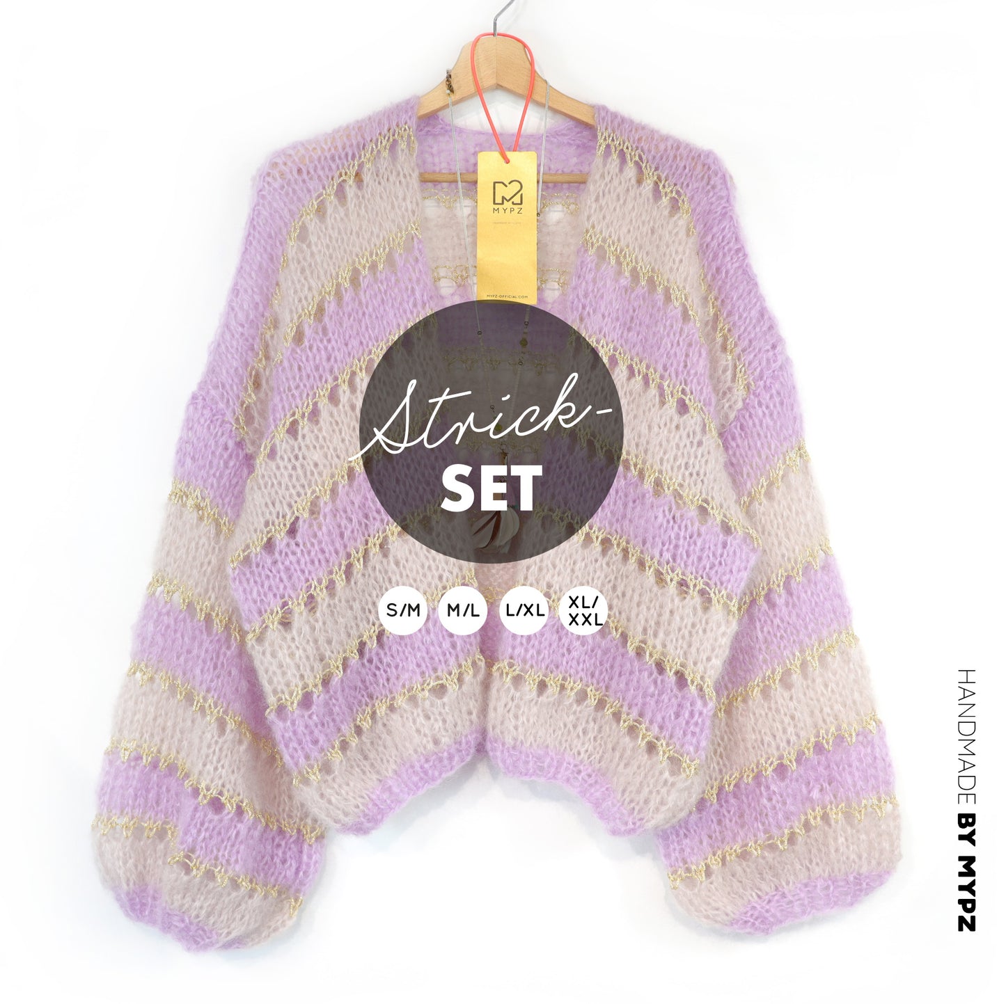 Knitting kit – MYPZ Light Mohair Cardigan Macha No10 (ENG-NL-DE-FR-ES)