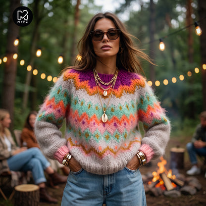 Knit pattern – MYPZ Chunky Topdown Mohair Pullover Snowberry No.12 (ENG-DE-NL-ES-FR-IT-DA-SV-NO)