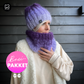 Knitting Kit – Gradient chunky mohair hat + snood Purple (ENG-NL)