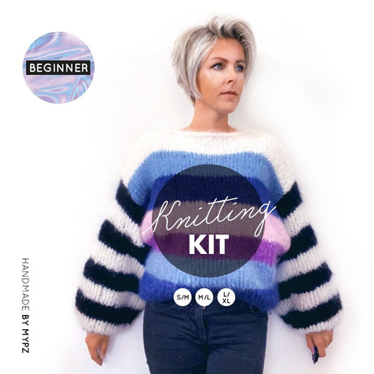 MYPZ knit kit striped mohair pullover NO9 beginner