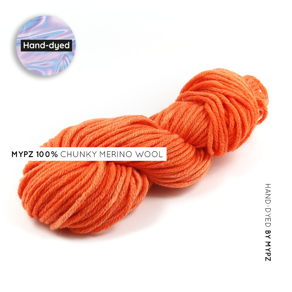 MYPZ HAND-DYED 100% CHUNKY MERINO WOOL – Neon Orange