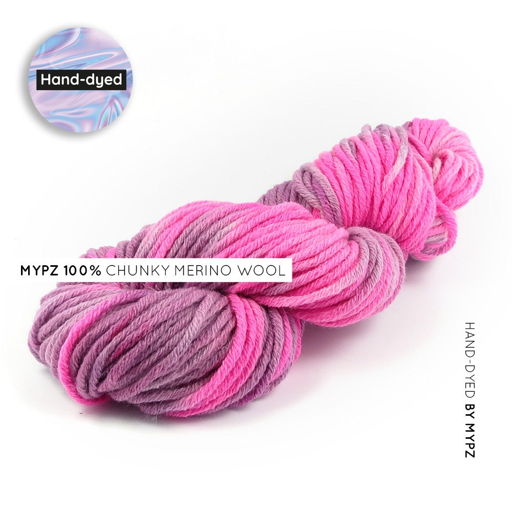 MYPZ HAND-DYED 100% CHUNKY MERINO WOOL – Purple Pink