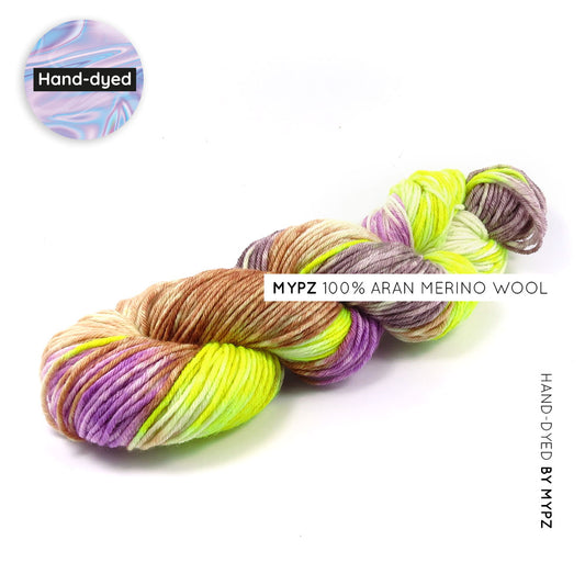 MYPZ hand-dyed aran merino Juicy