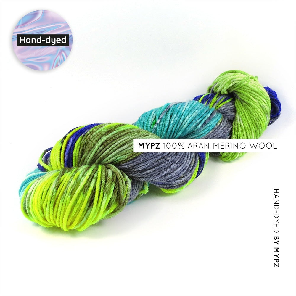 MYPZ hand-dyed Aran merino Cool guys