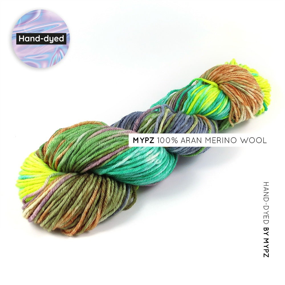 MYPZ hand-dyed Aran merino Into the Wild