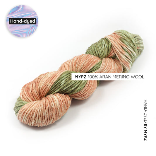 MYPZ Hand-dyed 100% Aran Merino Wool – Ivory Olive