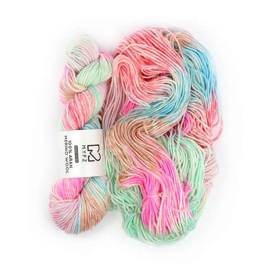 MYPZ Hand-dyed 100% Aran Merino Wool – Pastel Summer