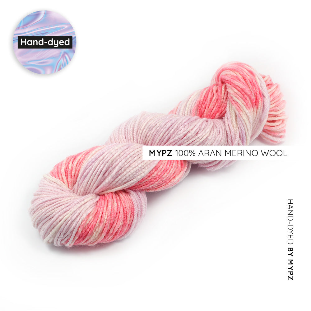 MYPZ Hand-dyed 100% Aran Merino Wool – Pastel Salmon