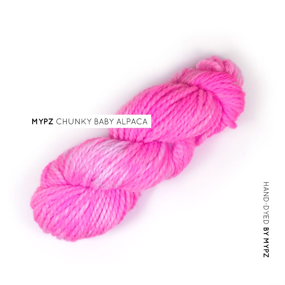 MYPZ hand-dyed Chunky Baby Alpaca Neon pink