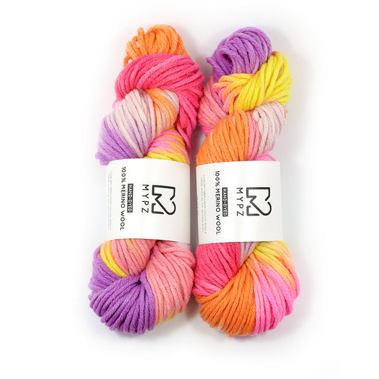 MYPZ Hand-dyed 100% Chunky Merino Wool – Flowers Bloom