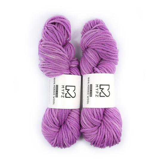 MYPZ Hand-dyed 100% Chunky Merino Wool – Pale Purple