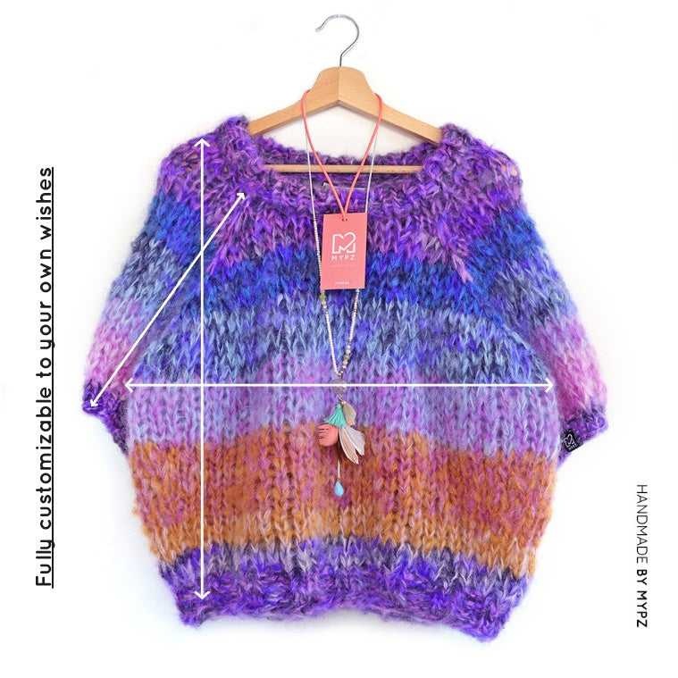 Knitting pattern – Chunky top-down raglan sweater Jeans No.15
