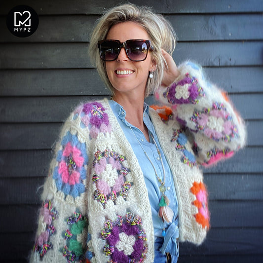 MYPZ Dreamy Chunky Mohair Granny square cardigan