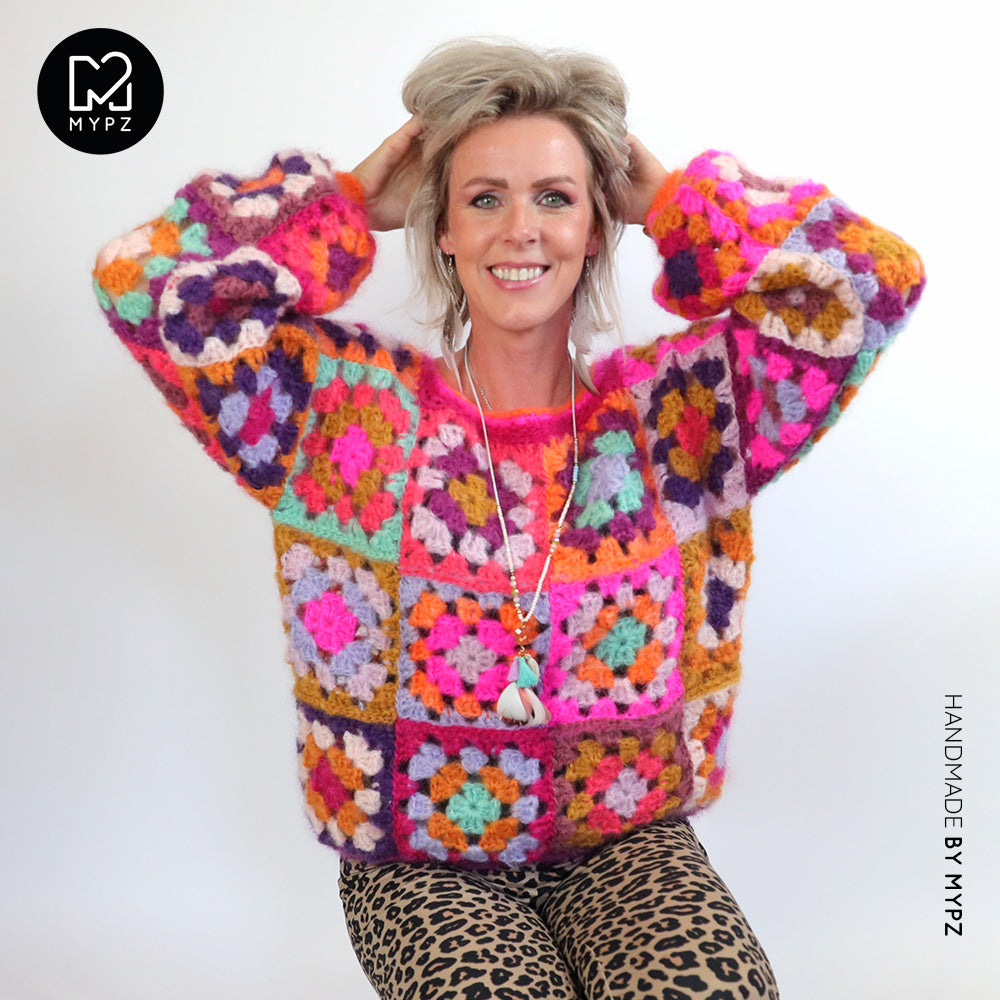 Crochet kit - MYPZ Granny square Mohair pullover Flora (ENG-NL)