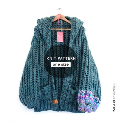 Knit pattern – MYPZ super chunky hooded cardigan (ENG)