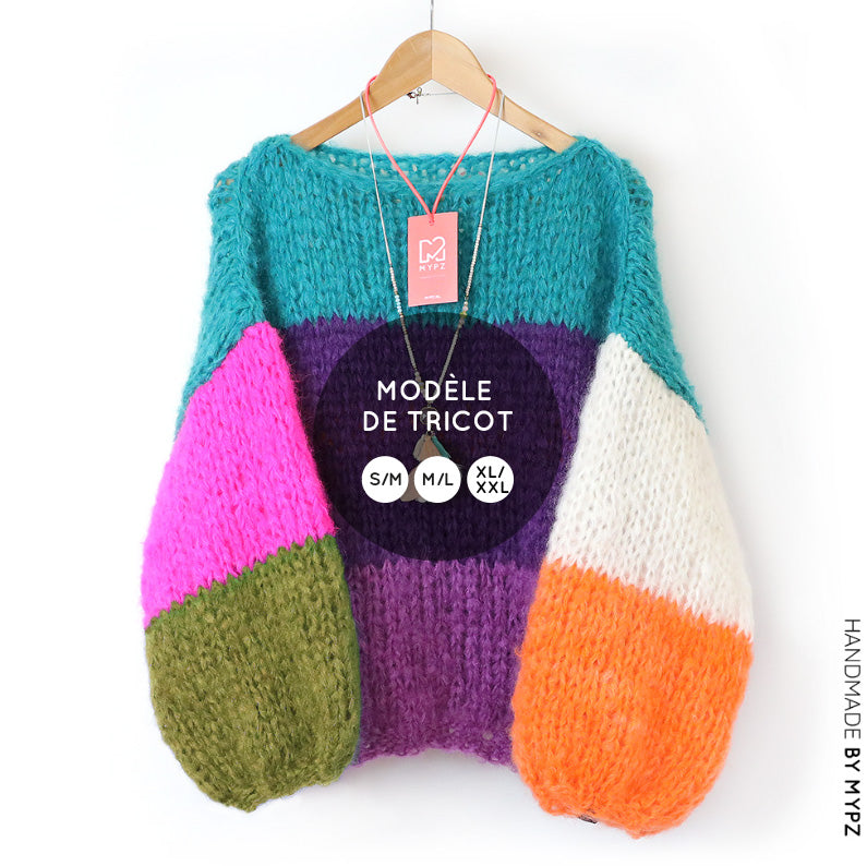 Knit pattern – MYPZ basic chunky mohair pullover Mila No15 (ENG-NL-DE-FR-ES)