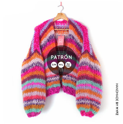Knit pattern – MYPZ short basic chunky cardigan Lavie (ENG-NL-ES)