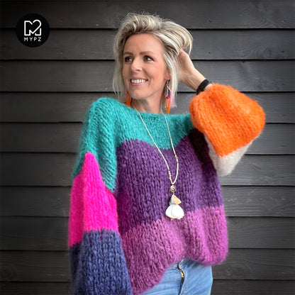 Knit pattern – MYPZ basic chunky mohair pullover Mila No15 (ENG-NL-DE-FR-ES)