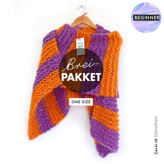 MYPZ breipakket basic chunky mohair sjaal No15 beginner