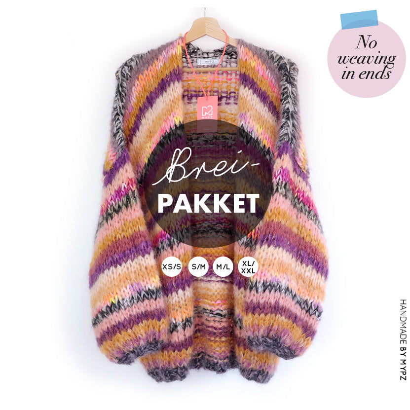 Knitting Kit – MYPZ Chunky Mohair Cardigan Golden brown No.15 (ENG-NL)