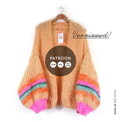 Knit pattern – MYPZ basic chunky cardigan Creme No.15 (ENG-NL-ES-DE-FR)