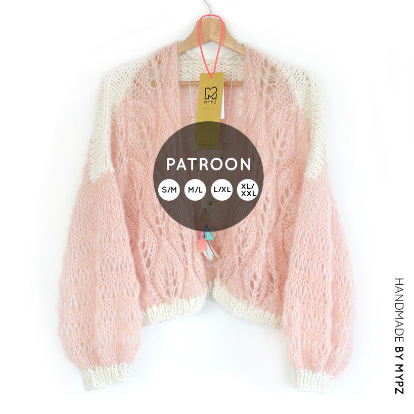 Knitting pattern – MYPZ Light Mohair Cardigan Leaves No9 (ENG-NL)