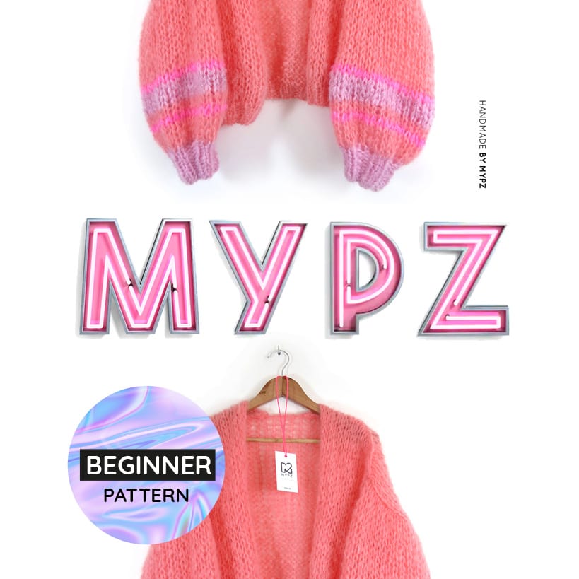 Knitting Kit – MYPZ Short Basic Chunky Cardigan Salmon No.15 – Beginner (ENG-NL-DE)