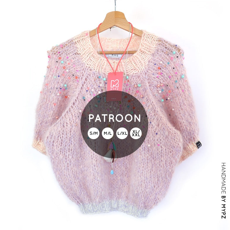 Breipatroon – MYPZ top-down sweater Diamonds and Pearls No10 (ENG-NL)