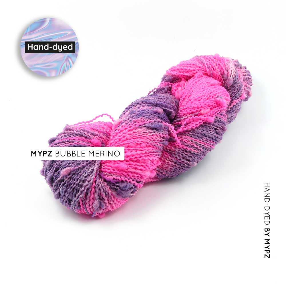 MYPZ Bubble Merino – hand-dyed Purple Pink