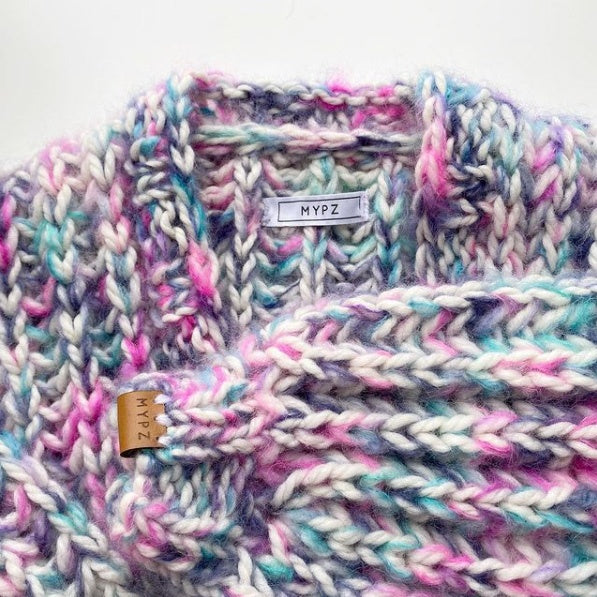 Knit pattern chunky alpaca mohair cardigan