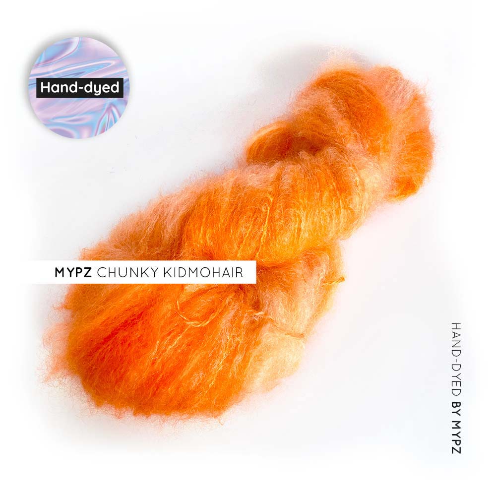 MYPZ chunky kidmohair Hand dyed Neon Orange
