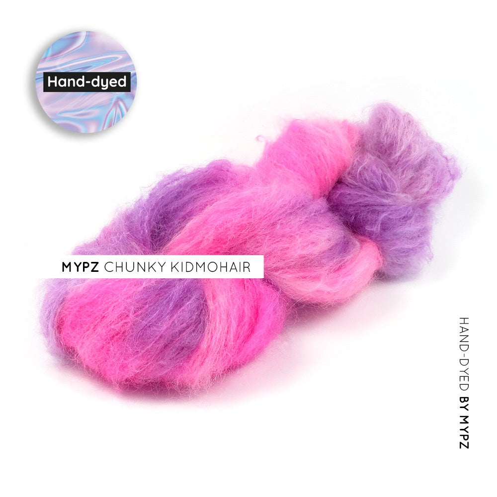 MYPZ Hand-dyed chunky kidmohair Purple Pink