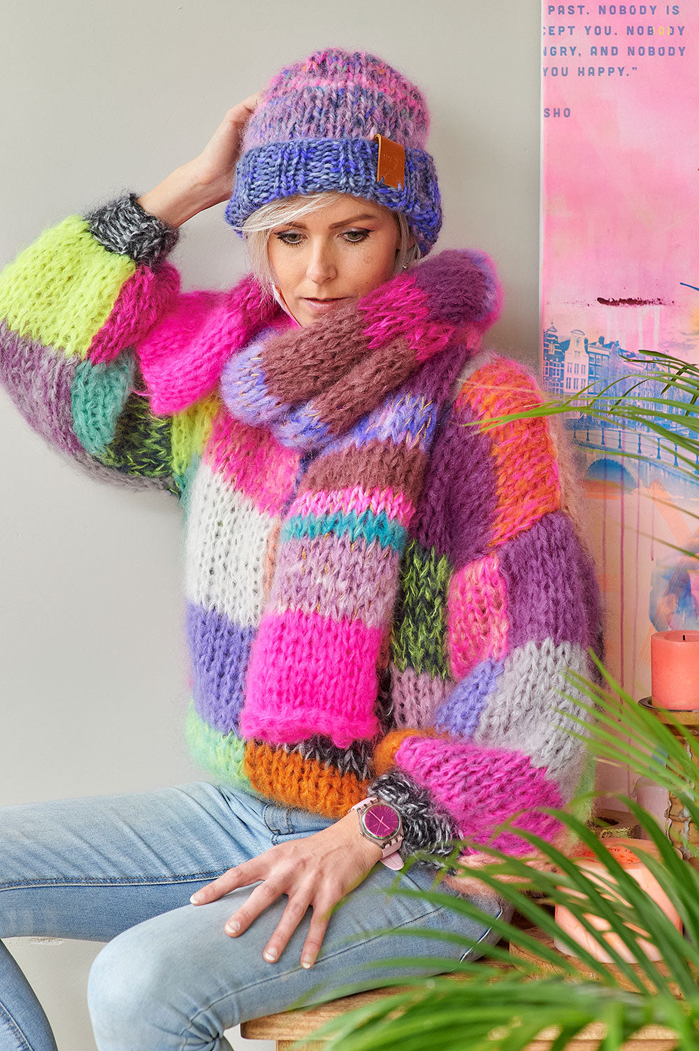 MYPZ chunky rainbow patchwork pullover No15