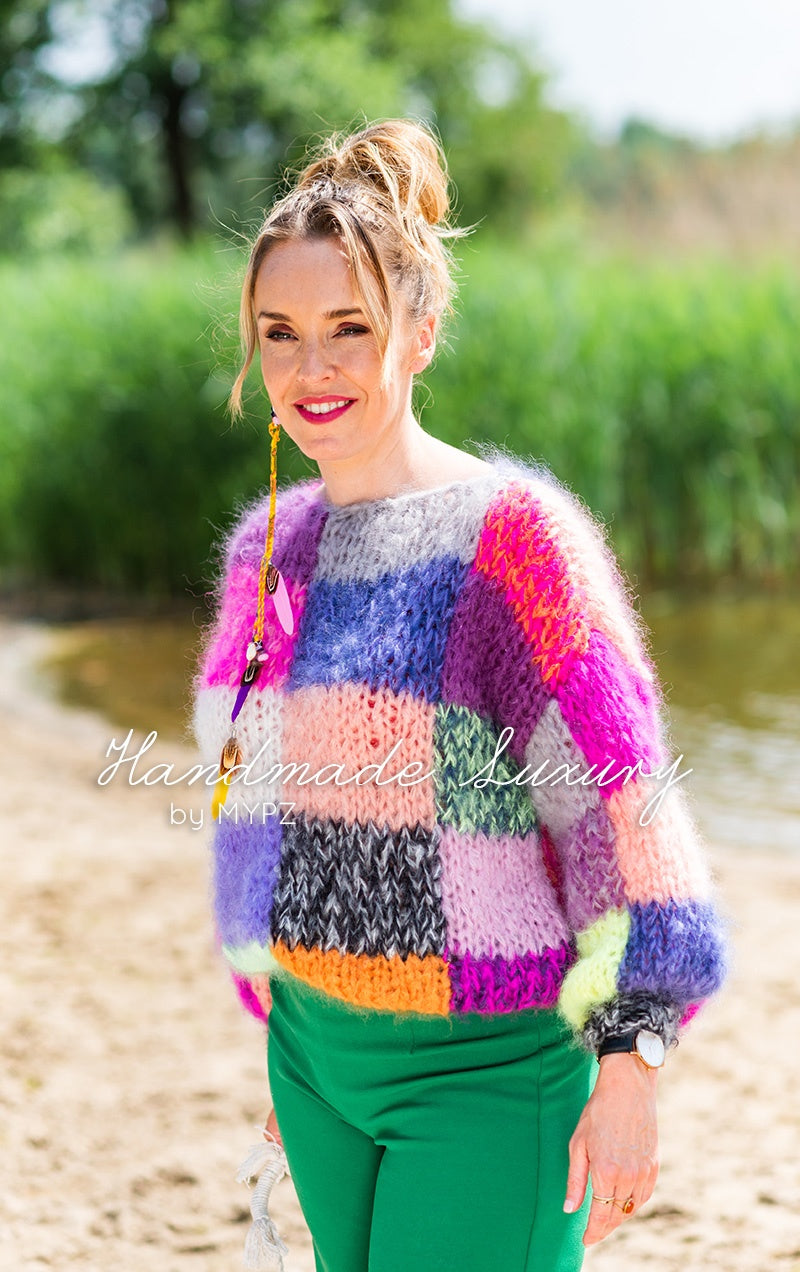 MYPZ Chunky Rainbow Patchwork Pullover