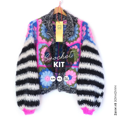 Crochet kit - MYPZ 3D Granny Cardigan PinkyBlue (ENG-NL)