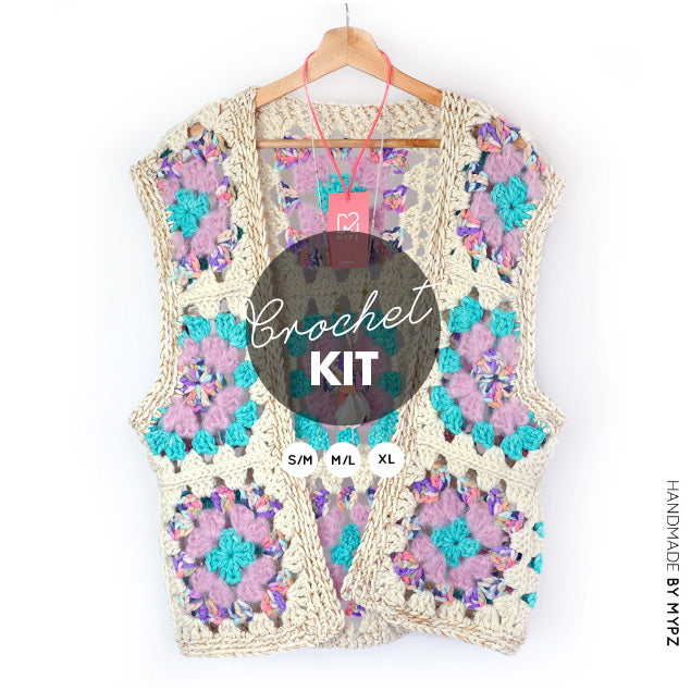 Crochet kit - MYPZ Granny Boho Gilet Sea (ENG-NL)