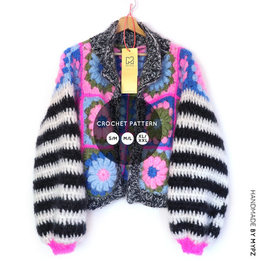 Crochet pattern - MYPZ 3D Granny Cardigan PinkyBlue (ENG-NL)