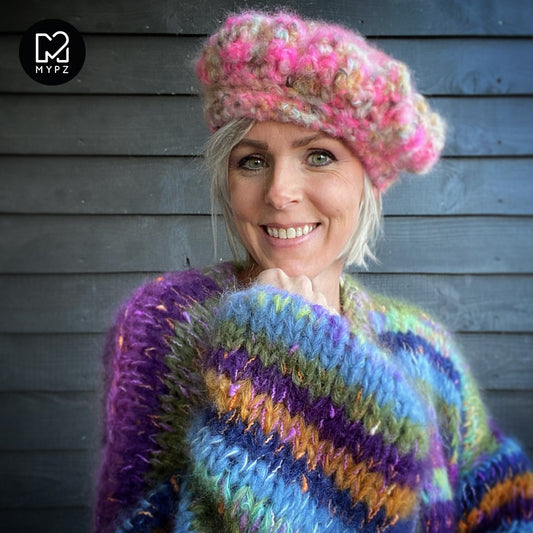 Crochet kit – MYPZ Chunky Mohair Beret Brighter Days no15 (ENG-NL)