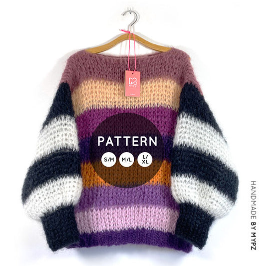 MYPZ crochet pattern big mohair pullover ROXY