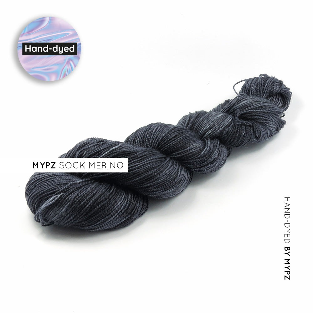 MYPZ Hand-dyed Sock Merino Chalk Black