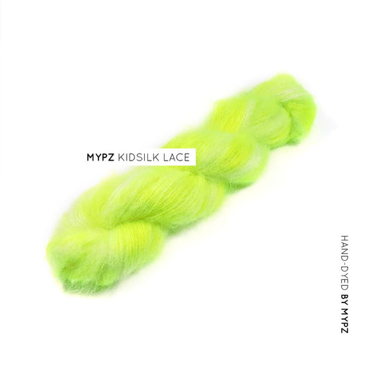 MYPZ hand-dyed Kidsilk lace Neon yellow