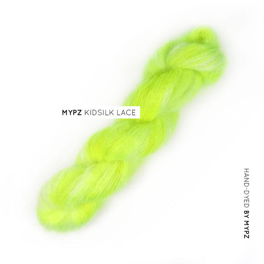 MYPZ hand-dyed Kidsilk lace Neon yellow