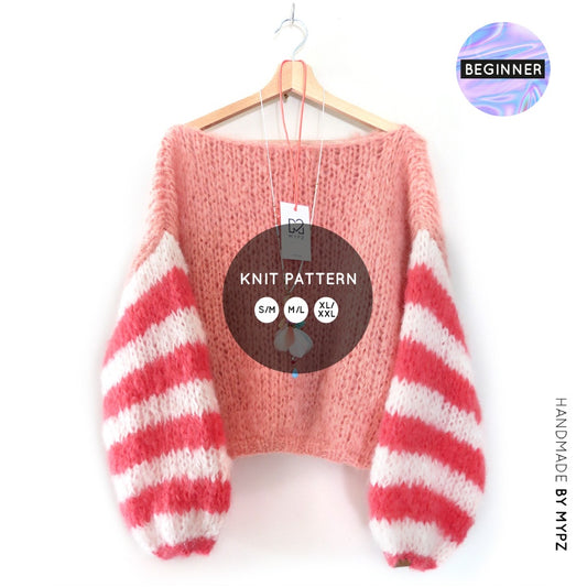 MYPZ knitting pattern basic chunky mohair pullover Bliss No15