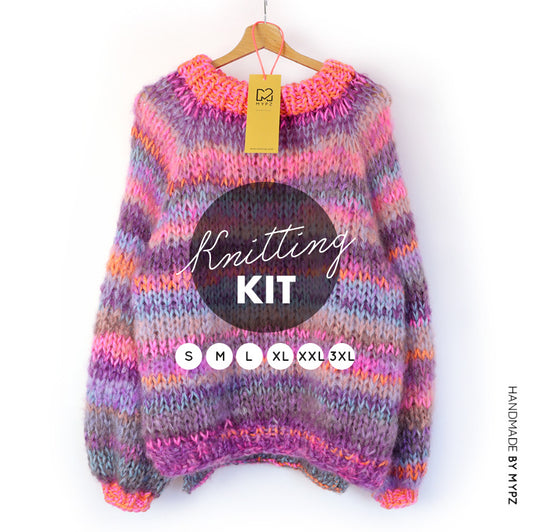Knitting kit – MYPZ Chunky top-down mohair pullover Majestic No.15 (ENG-NL)