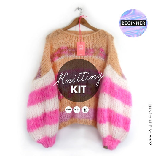 MYPZ knitting kit chunky mohair pullover beginner