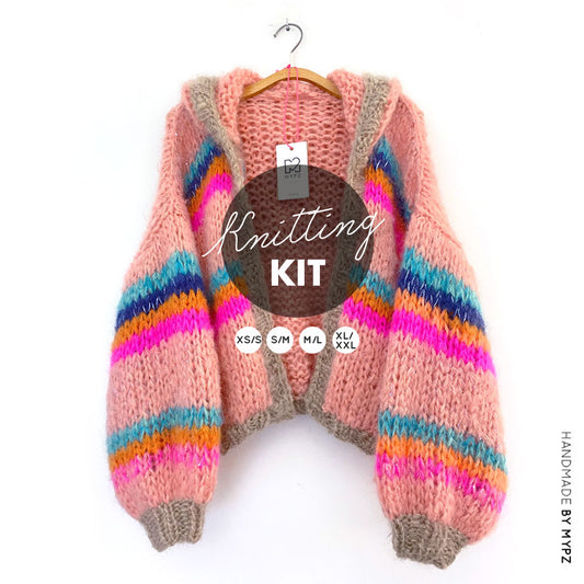 Knitting Kit - MYPZ Chunky Mohair Bomber jacket with hoodie No.15 (ENG-NL)